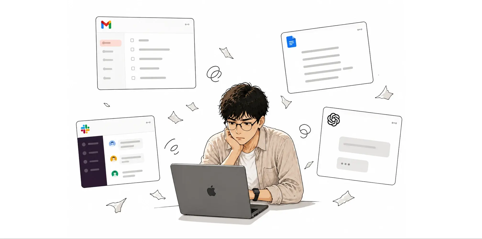 A person working with disconnected tools